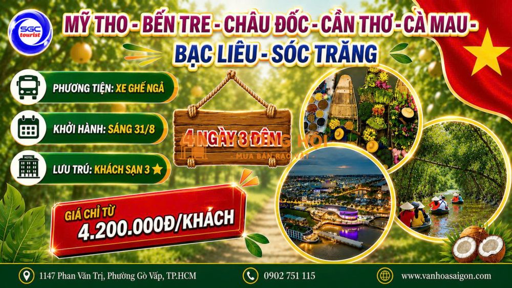 LỄ QUỐC KHÁNH 2/9 – TOUR MIỀN TÂY | 4 NGÀY 3 ĐÊM 🌴✨