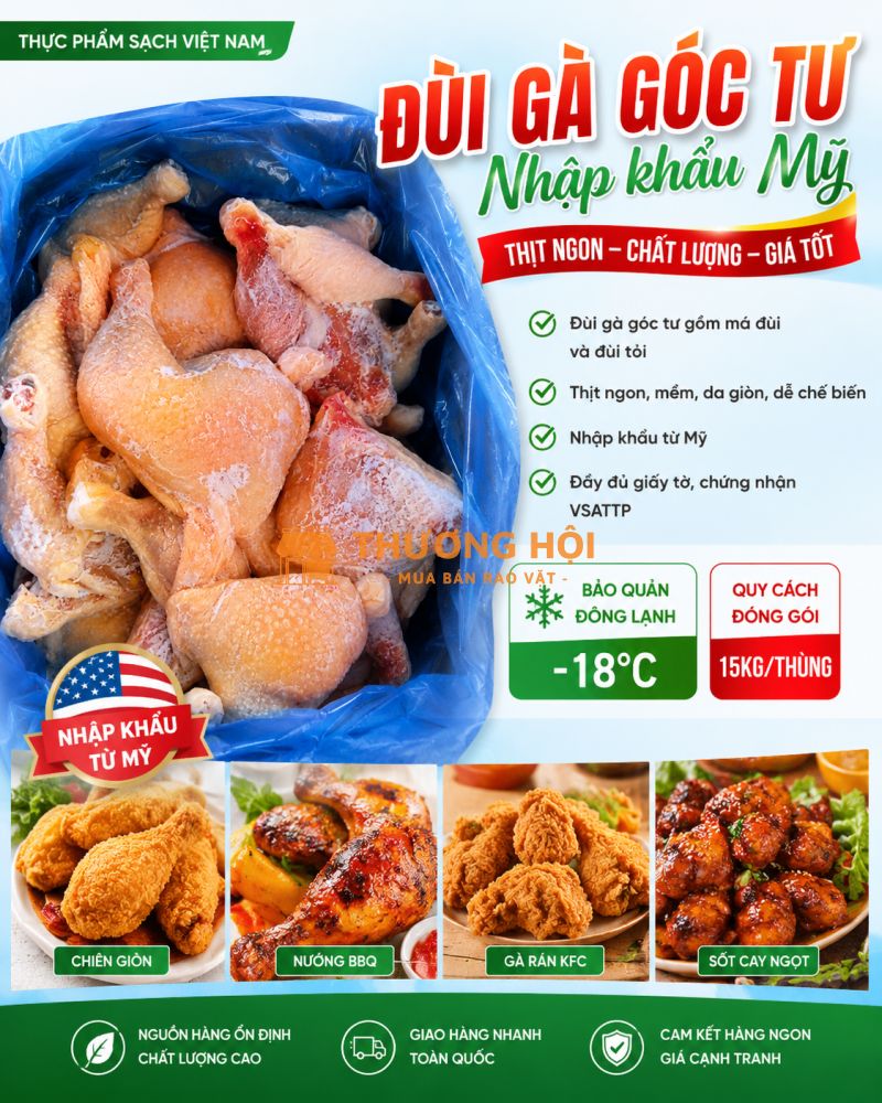Đùi Gà Góc Tư Nhiều Thịt – Lựa Chọn Tối Ưu Cho Quán Gà Rán