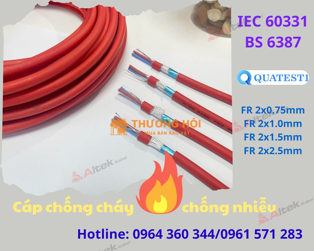 Dây tín hiệu chống cháy chống nhiễu LSZH 2x1.0mm tại Hà Nội