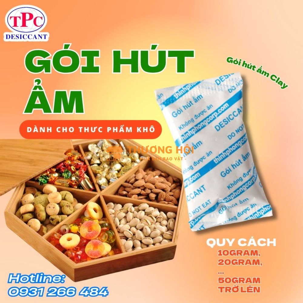 Gói hút ẩm Clay OPP - Hỗ trợ hút ẩm cho thực phẩm và đồ kho