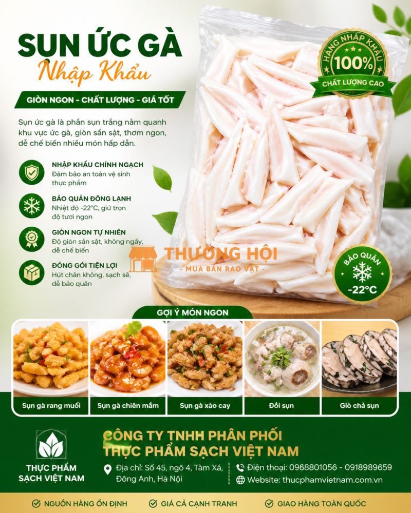 Sụn Ức Gà Giòn Sần Sật – Nguyên Liệu Cho Món Ăn Vặt