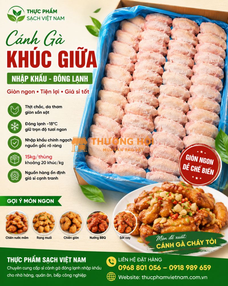Cánh Gà Khúc Giữa Chiên Giòn – Món Ngon Cho Quán Ăn