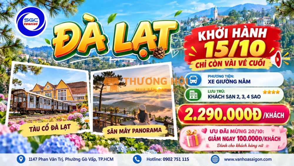 Tour Đà Lạt khởi hành 15/10