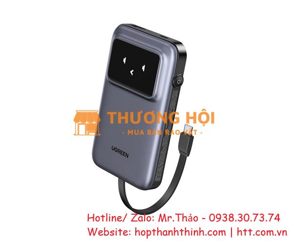 Pin Sạc Dự Phòng Uno 10000mAh Ugreen 35603B – Sạc Nhanh PD 30W, Màn Hình Biểu Cảm Siêu Dễ Thương