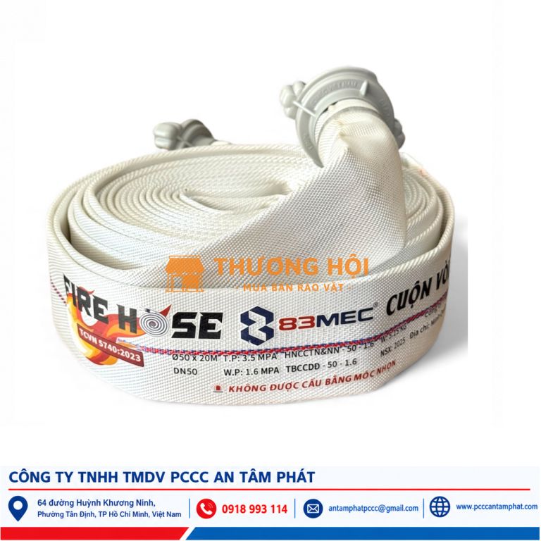 Vòi Chữa Cháy DN50 x 20m 16 Bar 83MEC Bộ Quốc Phòng – Tem